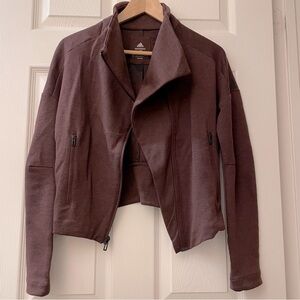 XS Adidas Soft Cotton Plum Cropped Full Zip Moto Jacket/Sweater-Sweatshirt NWOT